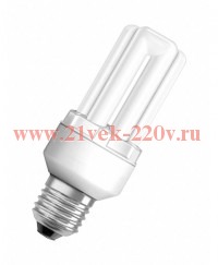 Лампа компактная люминесцентная DULUX INT LL 7W/827 220 240V 365lm E27 d36x113 20000h OSRAM