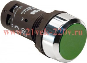 Кнопка ABB CP1-30G-11 зеленая без фиксации 1НО+1HЗ