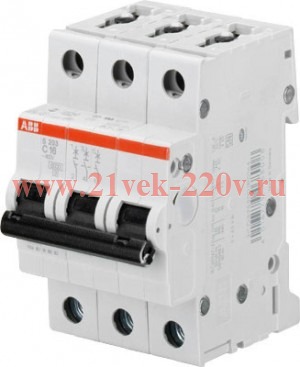 Автоматический выключатель ABB 3-полюсный S203 C6 (автомат)