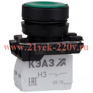 Кнопка КМЕ9111мЛ-220В-зел-красн-1но+1нз-двойная-индикатор-IP40 КЭАЗ 309597