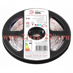 ЭРА Лента светодиодная LS5050-30LED-IP20-RGB LS5050-30LED-IP20-RGB-eco-5m