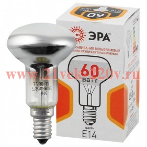 Лампа накаливания R50 60-230-E14-CL 60Вт рефлектор 230В E14 ЭРА Б0039141