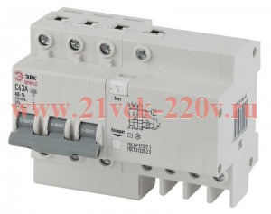 Выключатель автоматический дифференциального тока 3P+N 32А 30мА тип AC SIMPLE-mod-38 х-ка ЭРА Б00392
