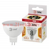 ЭРА Лампа светодиодная STD LED MR16-8W-12V-827-GU5.3 GU5.3 8Вт софит теплый белый свет