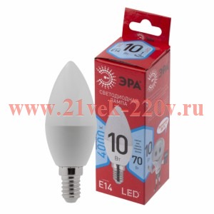ЭРА LED B35-10W-840-E14 R (диод, свеча, 10Вт, нейтр, E14) (10/100/3500)