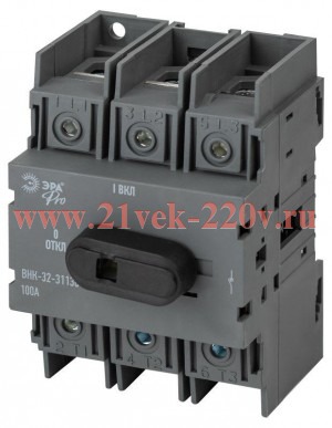 Выключатель-разъединитель ВНК-32-31130 PRO mvr20-3-100E 3П 100А с установленной фронтальной рукоятко