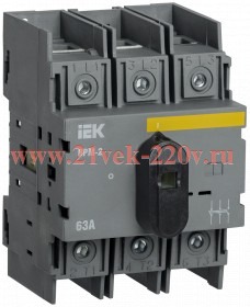 Выключатель-разъединитель модульный ВРМ-2 3P 63А IEK 4 модуля