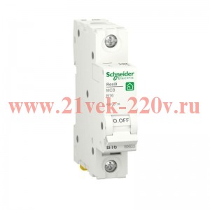 Автоматический выключатель Schneider Electric RESI9 1П 16А В 6кА 230В 1м (автомат)