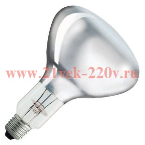 Лампа инфракрасная PHILIPS IR250CH BR125 E27 230-250V d125x181 прозрачная
