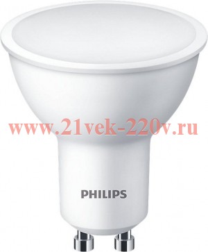 Лампа светодиодная Essential LED 5W/840 (=50W) GU10 120° 500Lm PHILIPS нейтральный белый свет
