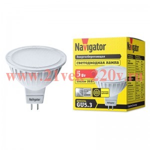 Лампа Navigator 94 129 NLL-MR16-5-230-4K-GU5.3(Standard)