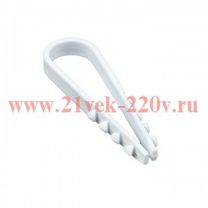 Дюбель-хомут для круглого кабеля (11-18мм) белый (50шт.) EKF PROxima