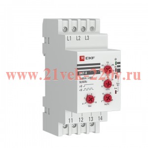 Реле контроля фаз многофункциональное RKF-8 1НО+1НЗ 280-500В 50/60Гц EKF PROxima