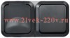 Блок (розетка 2П+3 и 1-клавишный выключатель) горизонтальный 16А IP55 TS142 TORS IEK графит