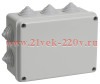 Коробка КМ41330 распаячная для о/п 100х100х50 мм IP55 (RAL7035, гермовводы PG9 5 шт)