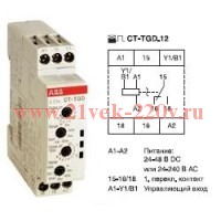 Реле времени ABB CT-TGD.22 (генератор импульсов) 24-48B DC, 24- 240B AC (7 диапазон.0,05с..100ч) 2ПК