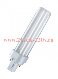 Лампа компактная люминесцентная DULUX D 13W/31 830 G24d 1 (тёплый белый 3000К)