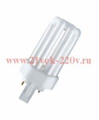 Лампа компактная люминесцентная DULUX T 18W/41 827 PLUS GX24d 2 (мягкий тёплый белый)