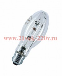 Лампа металлогалогенная HQI E 70/NDL CL E27 5200lm d55x141 прозрач ±360° OSRAM