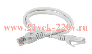ITK Коммутационный шнур (патч-корд), кат.5Е UTP, 0,2м, серый