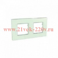 Рамка Unica Quadro 2 поста матовое стекло