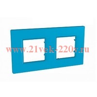 Рамка Unica Quadro 2 поста голубика