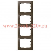 Рамка Legrand Galea Life 4 поста вертикальная Dark Bronze