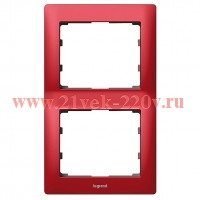 Рамка Legrand Galea Life 2 поста вертикальная Magic Red
