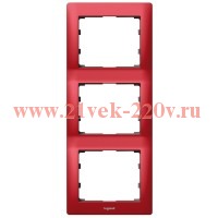 Рамка Legrand Galea Life 3 поста вертикальная Magic Red