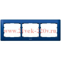 Рамка Legrand Galea Life 3 поста горизонтальная Magic Blue