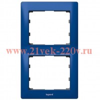 Рамка Legrand Galea Life 2 поста вертикальная Magic Blue