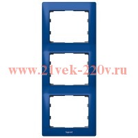 Рамка Legrand Galea Life 3 поста вертикальная Magic Blue