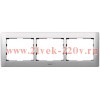 Рамка Legrand Galea Life 3 поста горизонтальная Brushed Aluminium
