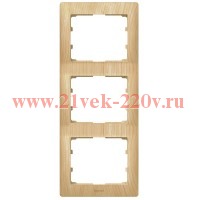 Рамка Legrand Galea Life 3 поста вертикальная Maple