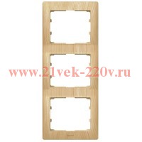 Рамка Legrand Galea Life 3 поста вертикальная Maple