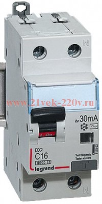 Дифавтомат Legrand DX3 АВДТ 1П+Н C16А 10MA тип AC