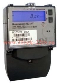 Электросчетчик Меркурий 203.2Т RBO 5(60)А/230В 2013 Г многотарифный, ЖКИ, RS-485