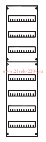 Панель под установку модульных устройств 1ряд/8 рейки высота 1200 мм