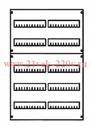 Панель под установку модульных устройств 2ряда/5 рейки высота 750 мм