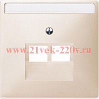 Накладка 2-ая тел/комп Rj11/Rj45 розетки наклонная Merten System Design бежевый