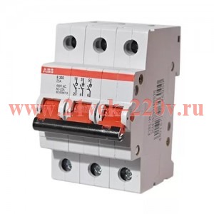 Рубильник 3пол. E203r 25A рычаг крас. ABB