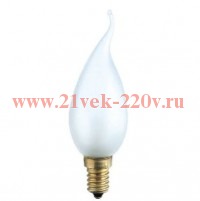Лампа накаливания DECOR С35 FLAME FR 25W E14 (230V) FOTON_LIGHTING (S109) - лампа свеча на ветру