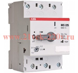 Автомат ABB MS225-1.6 50 кА с регулир. тепловой защитой ABB
