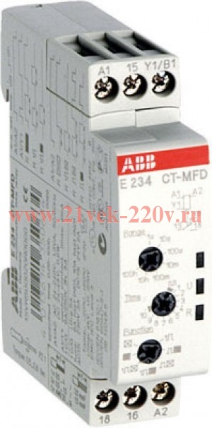 Реле времени ABB CT-MFD.21 (7 функций) 12-240В AC/DC (7 диапазонов 0,05с...100ч) 2ПК