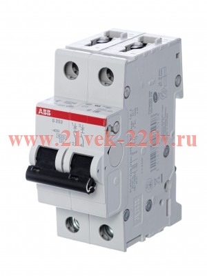 Автоматический выключатель ABB 2-полюсный S202 C20 (автомат)