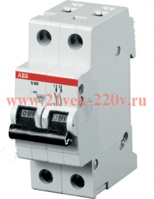 Автоматический выключатель 2-полюсной S202 D25 ABB