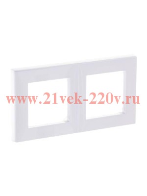 Рамка ABB Levit 2 поста белый / ледяной