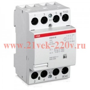 Модульный контактор ESB-63-40 (63А AC1) катушка 24B AC/DC ABB