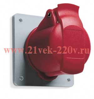 Розетка встраиваемая прямая ABB 332 RU6 IP44 32A 3P+E