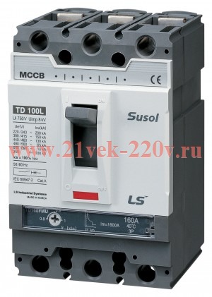 Автоматический выключатель LSis (Элсис) TD160N (50kA) FMU 100A 3P3T